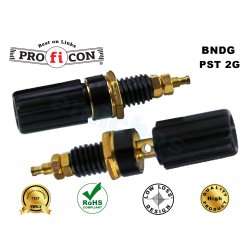 BNDG PST 2G BLACK Pro.fi.con golden plated banana female terminal καλής ποιότητας επίχρυση θηλυκή μονωμένη υποδοχή μπανάνας φις σασί μαύρου χρώματος